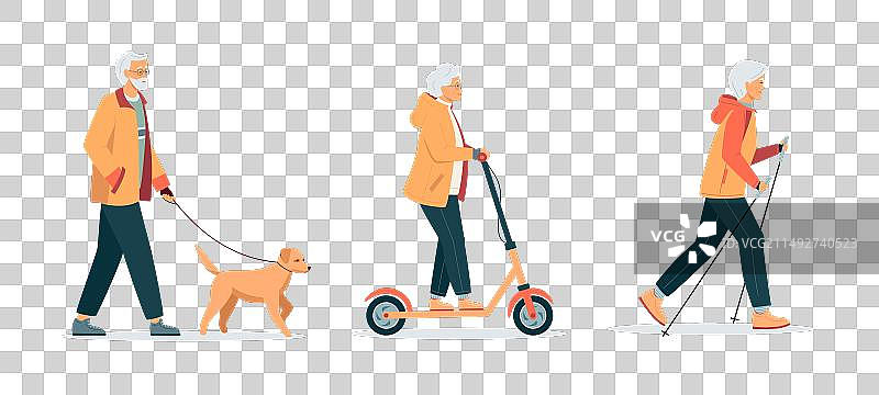 充满活力的快乐老年夫妇图片素材