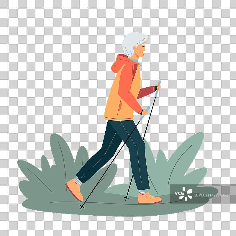 充满活力的快乐灰发老年妇女图片素材