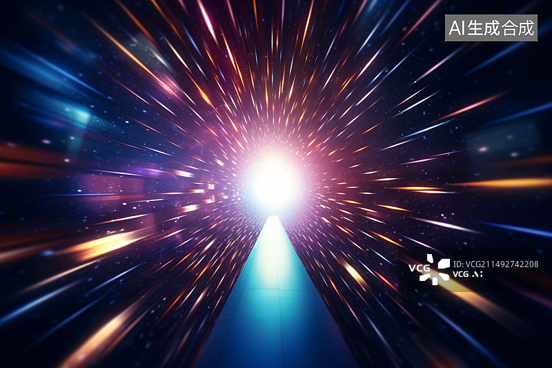 【AI数字艺术】霓虹高速光纤延伸时空隧道空间未来感背景霓虹高速光纤延伸时空隧道空间未来感背景图片素材