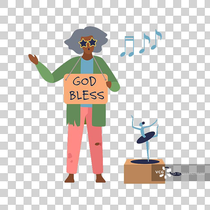 乞讨施舍的无家可归的穷人图片素材