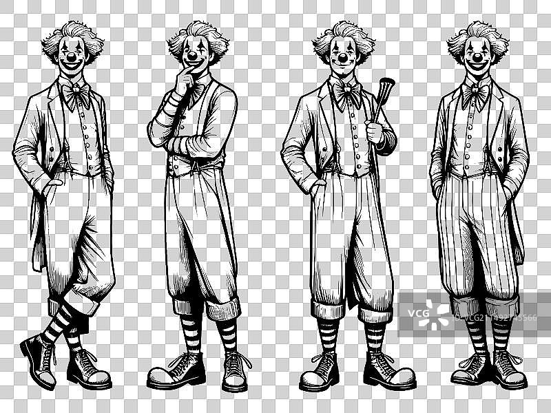 全套小丑装扮演员图片素材