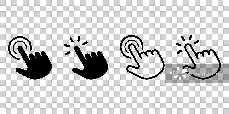 手势光标图标集与指针符号图片素材