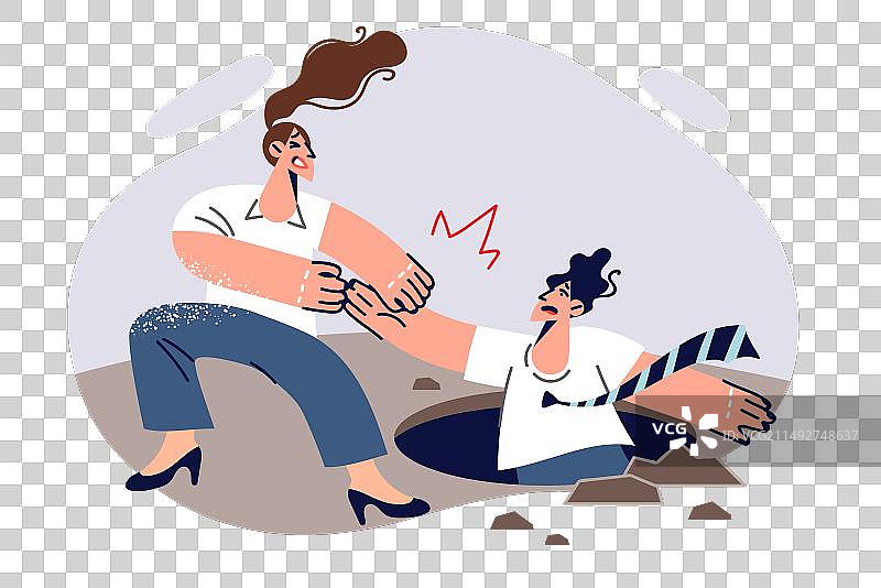 女人伸手帮助商业伙伴图片素材