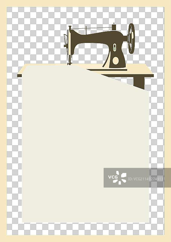 带空白纸张的缝纫机图片素材