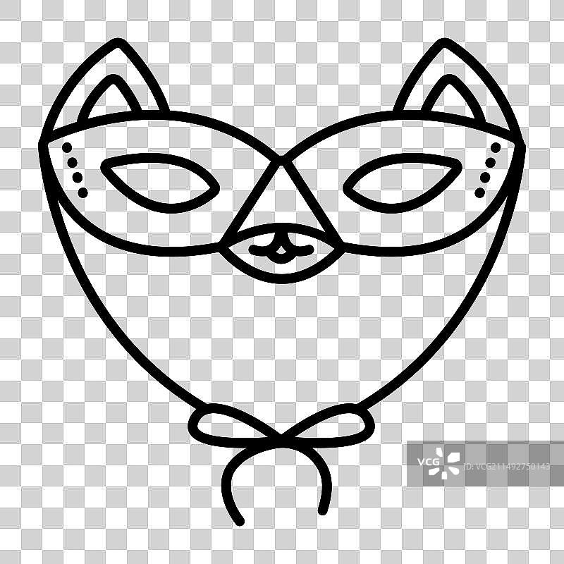 猫咪化装舞会眼罩图片素材