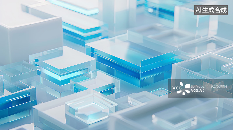 【AI数字艺术】玻璃材质抽象背景图片素材