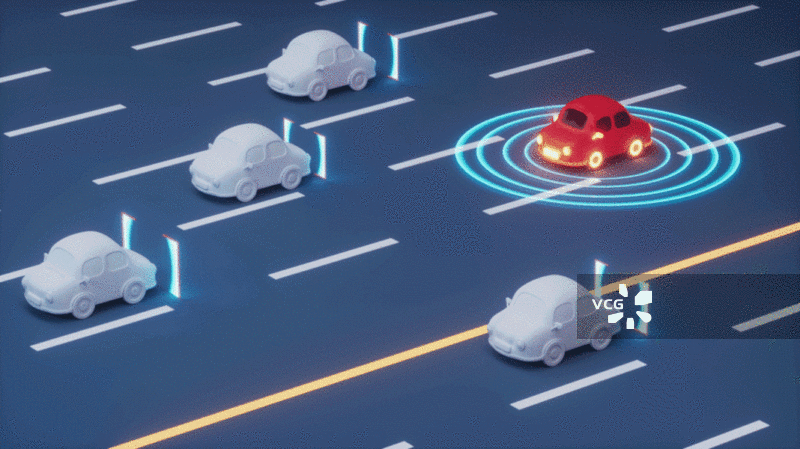 无人驾驶自动驾驶技术概念动画图片素材