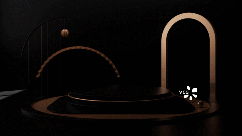 黑金色中国风室内建筑背景动画图片素材