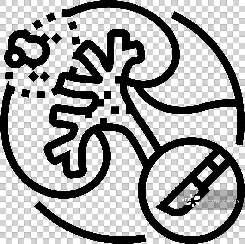 肾切除术泌尿科线性图标图片素材