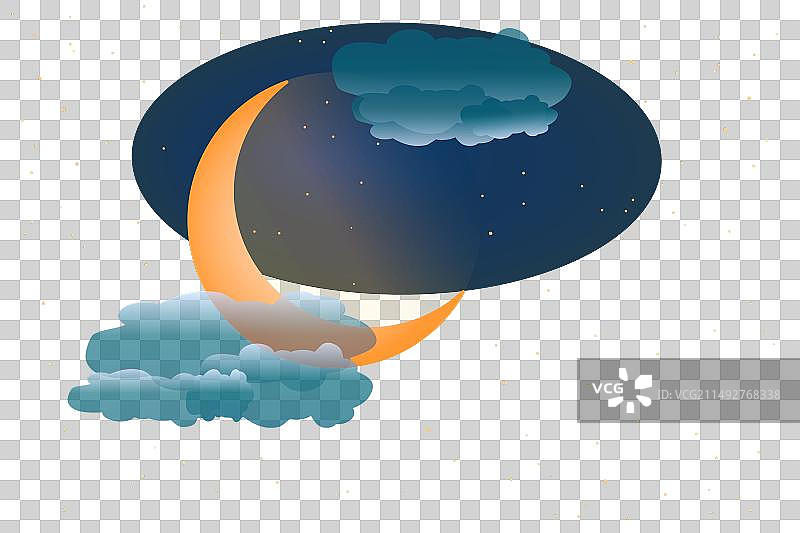 星空背景下的新月图片素材