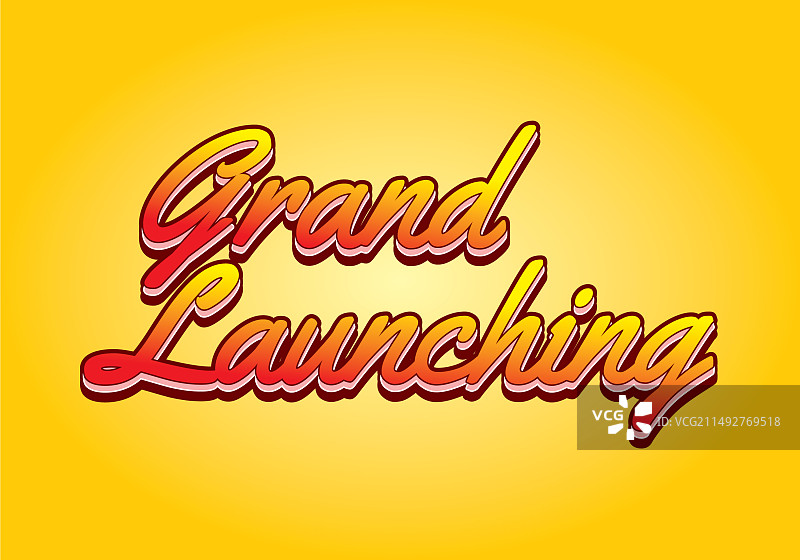 黄色红色盛大启动文字效果图片素材