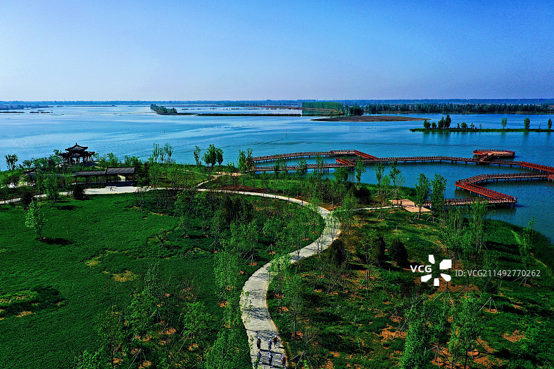华北明珠白洋淀燕南堤水上公园图片素材