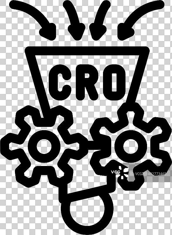 转化率优化细线图标图片素材