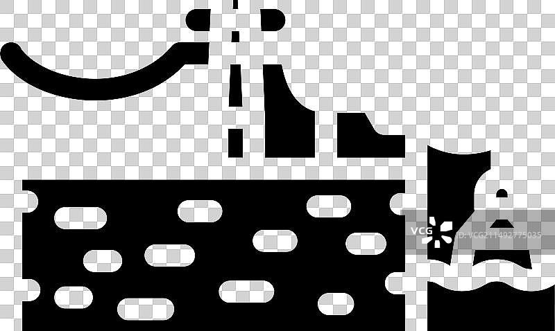 海浪潮汐发电字形图标图片素材