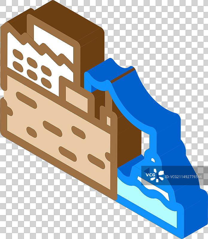 沿海潮汐发电2.5D图标图片素材