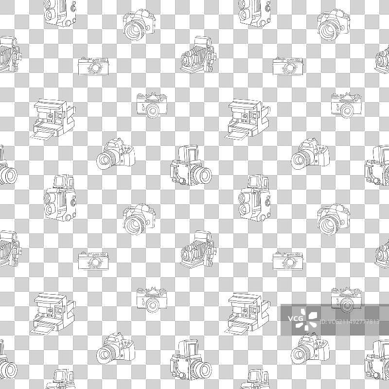 老式胶片相机无缝图案图片素材