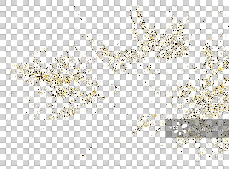 深色背景上散落的金色颗粒图片素材