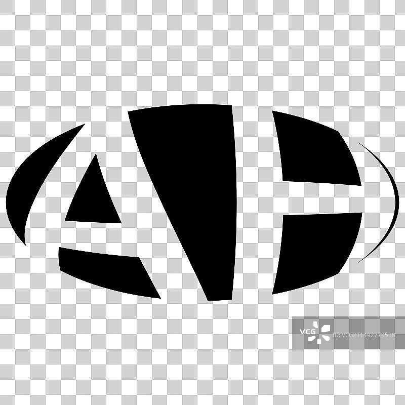 AH字母组合椭圆形标志图片素材