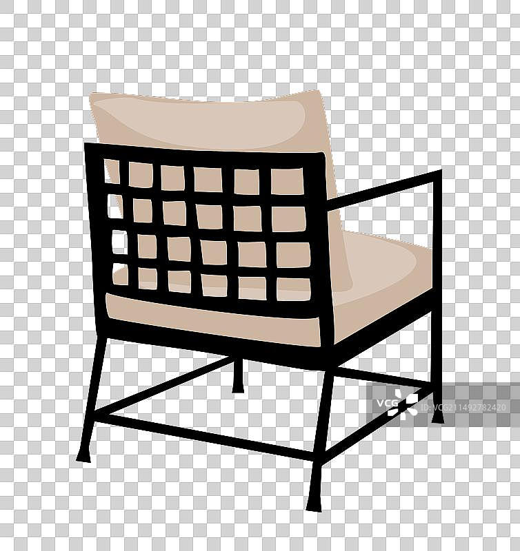 庭院扶手椅背面图（白色背景）图片素材