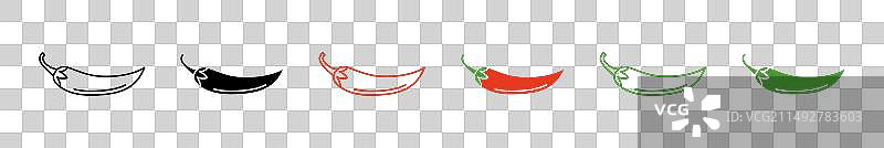 辣椒图标集：香辣辣椒符号图片素材
