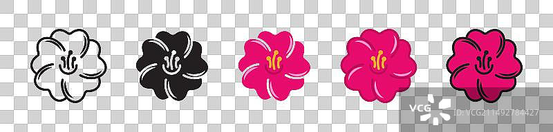 夏威夷芙蓉花图标合集图片素材