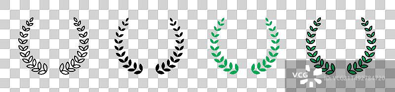 月桂花环图标集奖励橄榄胜利标志图片素材