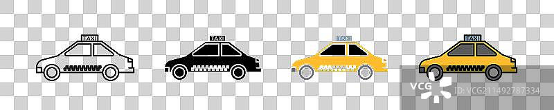 黑色出租车图标集图片素材