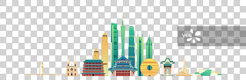 广州城市国潮插画图片素材