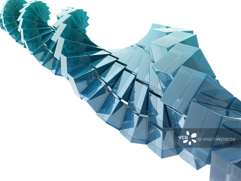 螺旋状玻璃方块图片素材