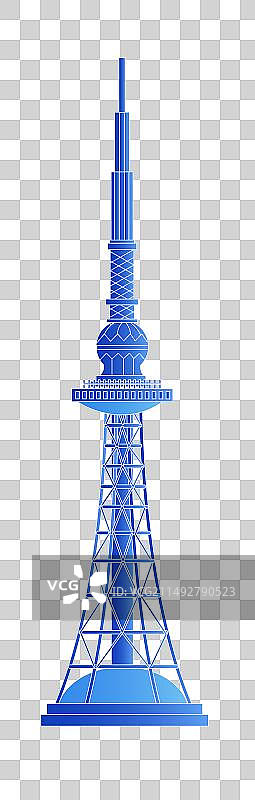 哈尔滨广播塔发光渐变科技炫酷商务地标旅游矢量城市图片素材