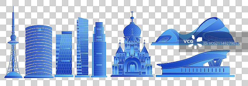 哈尔滨发光渐变科技炫酷商务地标旅游矢量城市图片素材