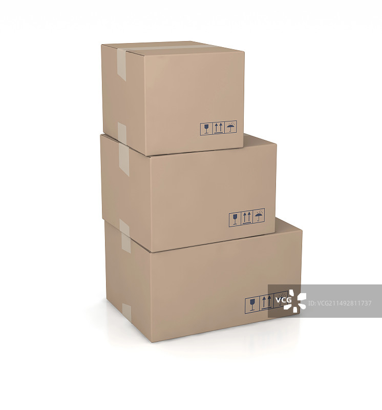 隔离背景的纸箱图片素材