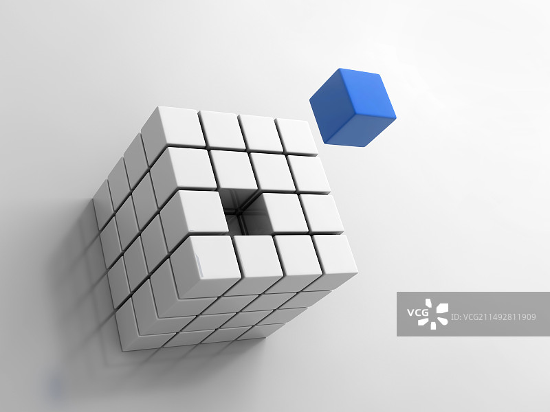 与众不同的蓝色方块图片素材