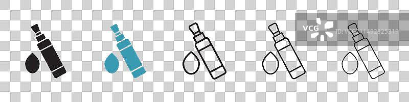 遮瑕膏美容化妆品喷雾图标集图片素材