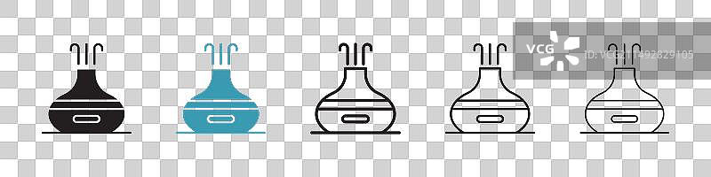 扩香器图标集：香味、芦苇与芳香疗法图片素材