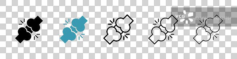 椎间盘突出图标集图片素材