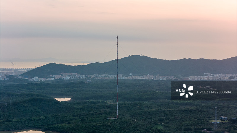 深圳市宝安区铁岗水库气象梯度塔图片素材