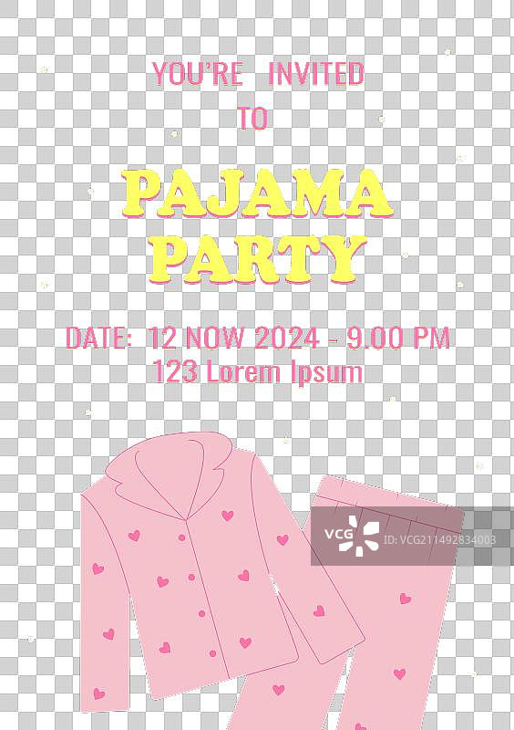 睡衣派对主题海报邀请函图片素材