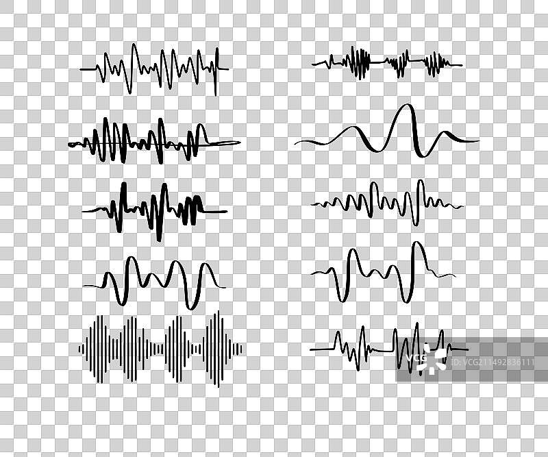 声波涂鸦音频射频信号图片素材