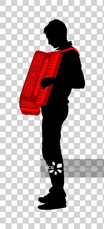 手风琴演奏者剪影图片素材