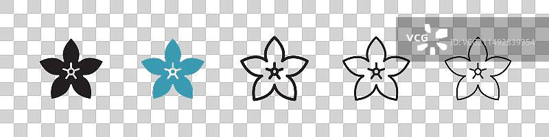 兰花图标集：兰花植物符号图片素材