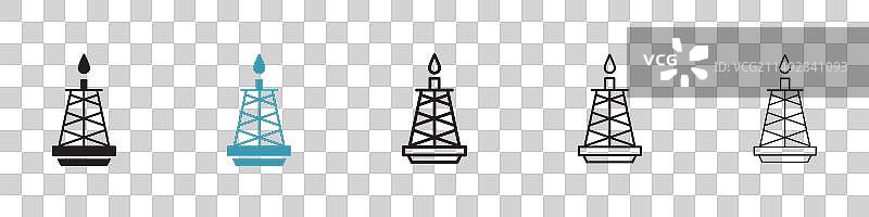 页岩气钻机图标集：天然气开采图片素材