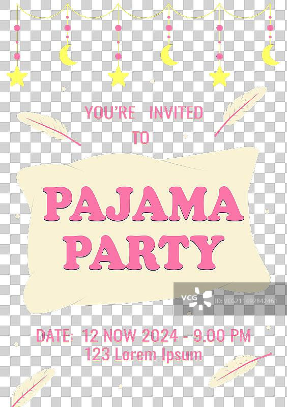 睡衣派对邀请函图片素材