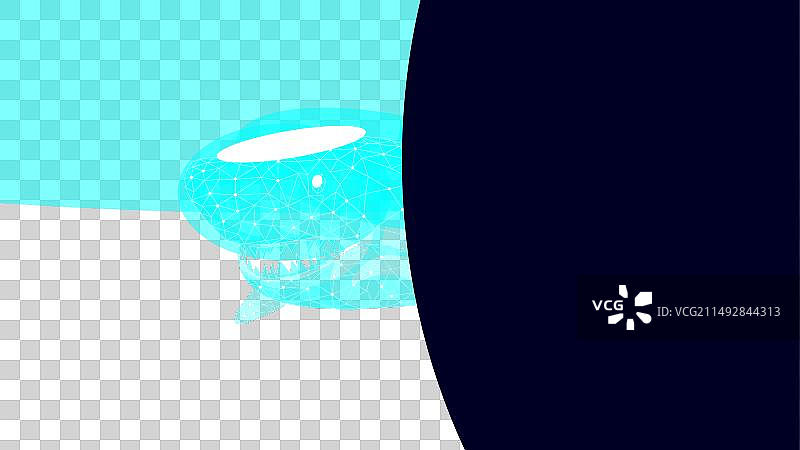 从下往上看，露出牙齿的鲨鱼图片素材