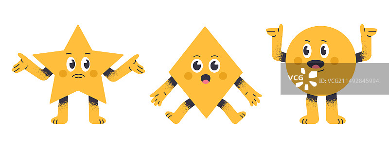 可爱的几何形状菱形星星图片素材