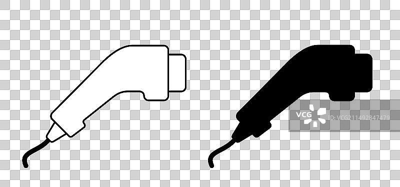 电动汽车充电器连接器车辆插头和插座图片素材