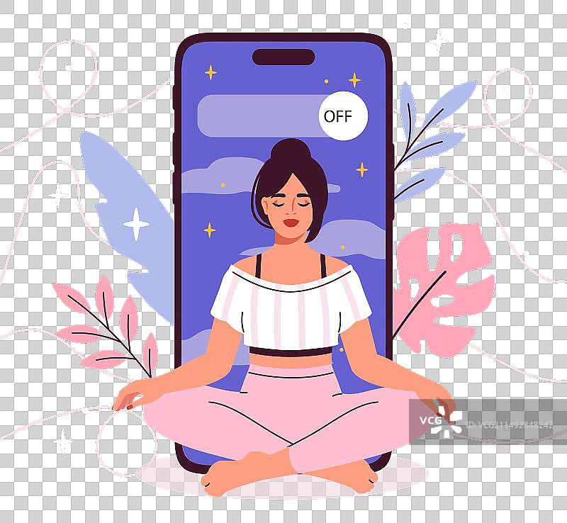 戒除数码瘾女性概念图片素材