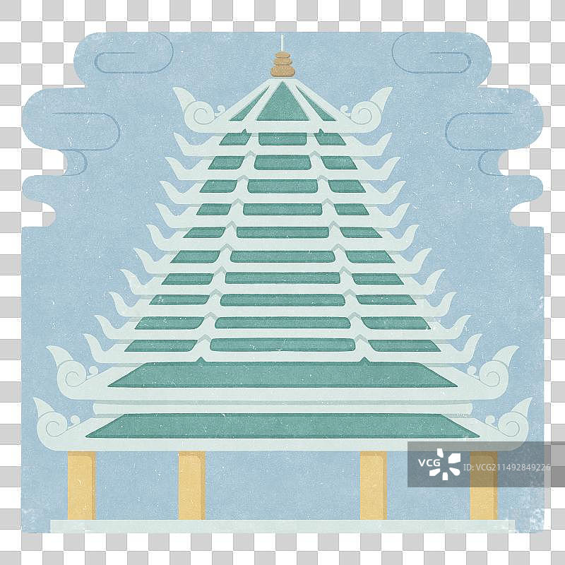 侗族图腾鼓楼图片素材