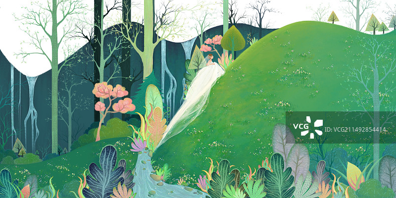 森系婚礼新娘大自然图片素材