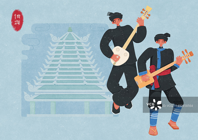 侗族弹侗族琵琶的男性图片素材